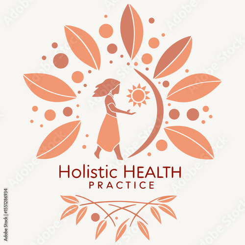 Stylized logo illustrating holistic health practice with feminine energy and nature