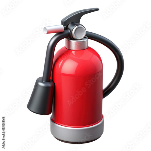 Photorealistic Red Fire Extinguisher 3 D Render isolated on a transparent background safety