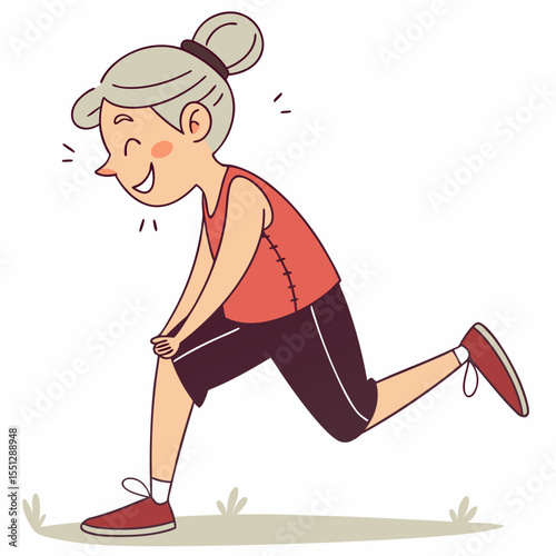 Active aging: a senior woman's enthusiastic workout routine for wellness