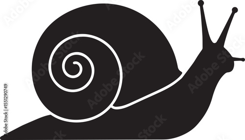 Vector art of black snail vector icon isolated on white background
