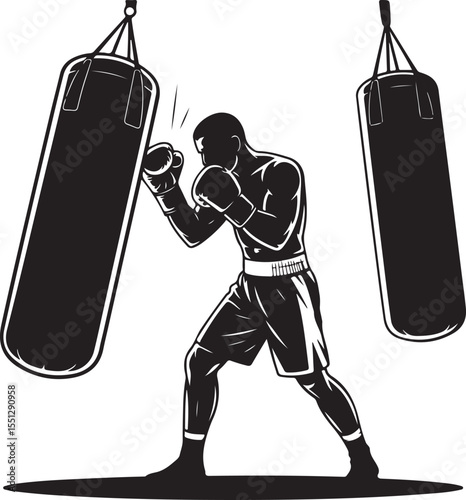 Boxer Throwing a Punch Silhouette

Champion in the Ring Vector Design

Boxer in Fighting Stance Silhouette

Boxing Match Action Silhouette Scene

Gloved Fighter Training Vector Art
