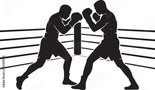 Boxer Throwing a Punch Silhouette

Champion in the Ring Vector Design

Boxer in Fighting Stance Silhouette

Boxing Match Action Silhouette Scene

Gloved Fighter Training Vector Art