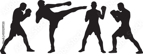 Boxer Throwing a Punch Silhouette

Champion in the Ring Vector Design

Boxer in Fighting Stance Silhouette

Boxing Match Action Silhouette Scene

Gloved Fighter Training Vector Art