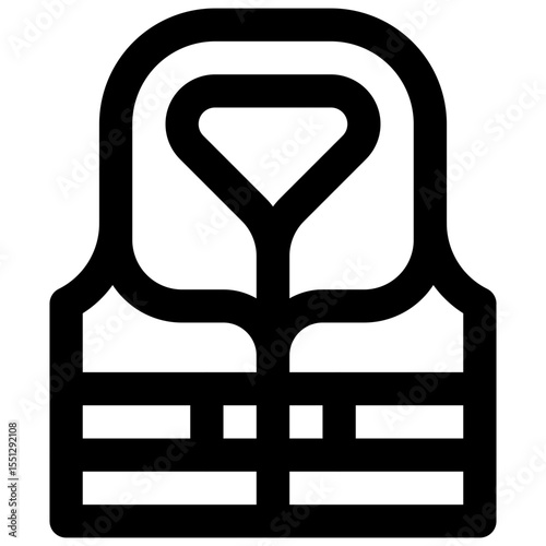 Life vest. Editable stroke vector icon.