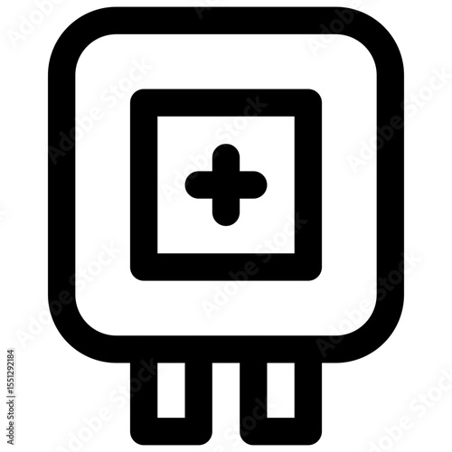 Rescue cushion. Editable stroke vector icon.