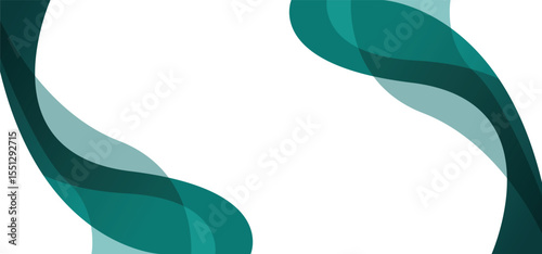 Emerald green abstract fluid wave border on a white background. Vector illustration