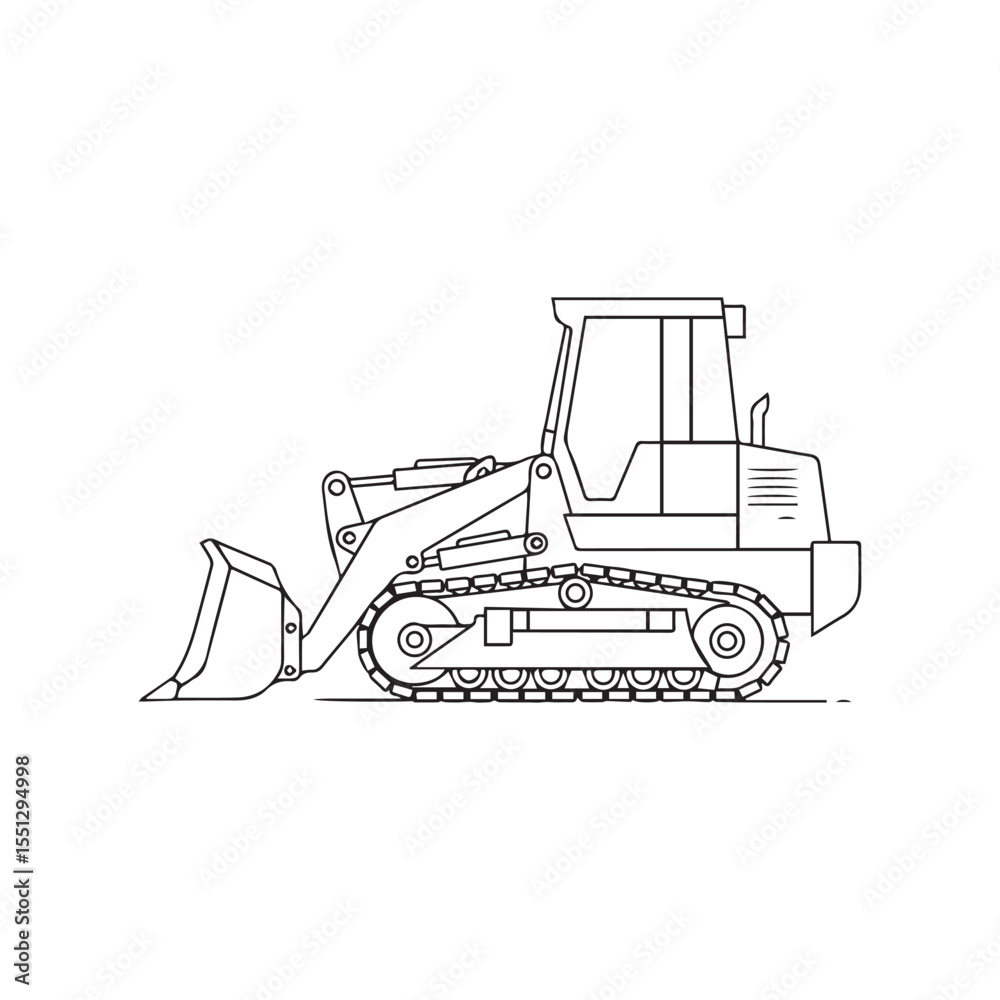 Naklejka premium Cute cartoon bulldozer illustration for construction and heavy machinery projects