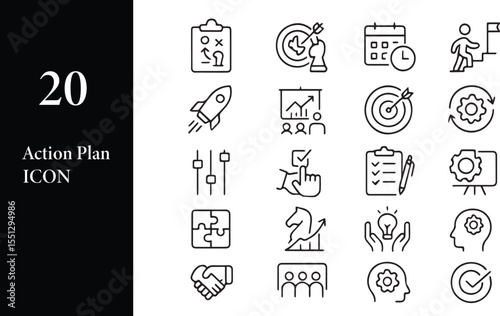 Comprehensive set of icons for strategic planning and business development