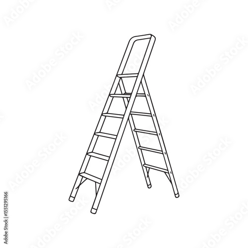 Minimalist ladder symbol for climbing and achievement concepts