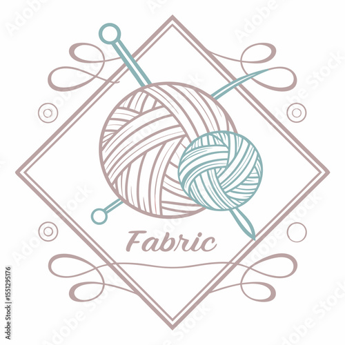 Elegant knitting yarn vector design highlighting craftwork and fabric artistry