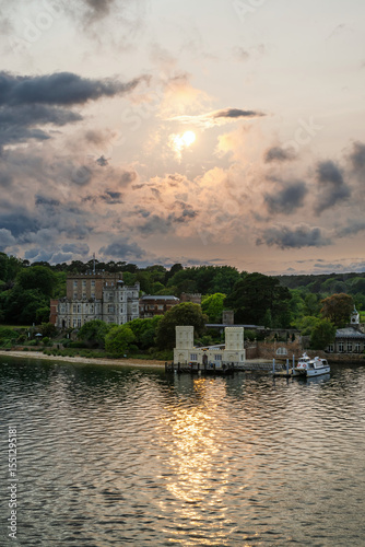 Sunset over Brownsea Castle, Brownsea Island, Poole, Dorset, England photo