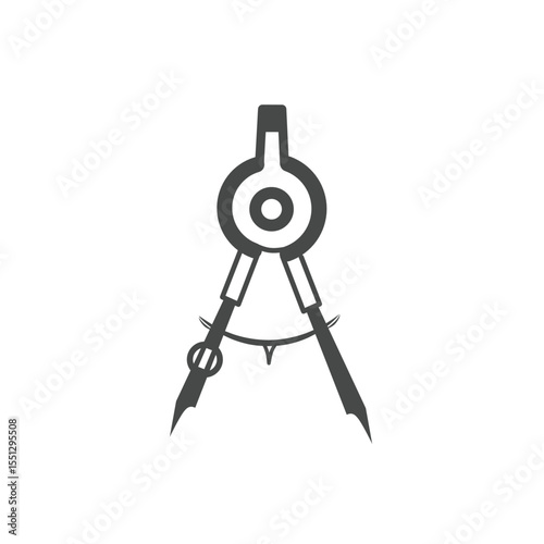 Divider icon drawn modern vector Compass for web, illustration editable.