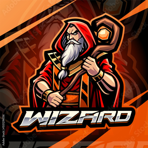 Wizard esport mascot logo design