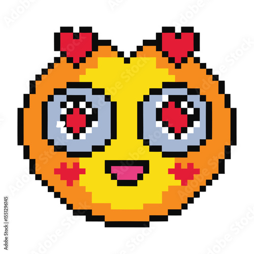 Pixel love eyes face