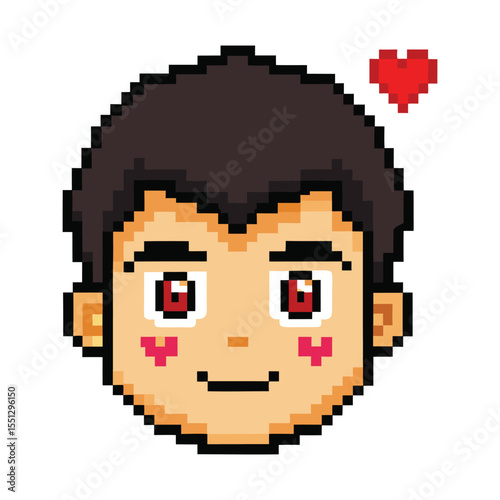 Pixel love eyes face
