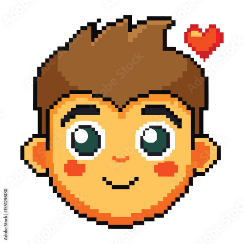 Pixel love eyes face