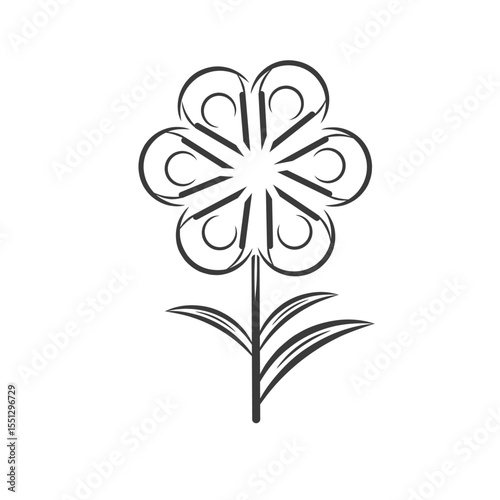 Flower, design,  flat icon, nature, eco web element vector sign illustration template.