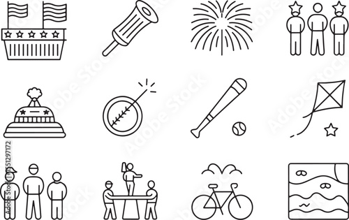 Assorted Icon Collection: Featuring Nature, Safety, Healthcare, Business, and Patriotism