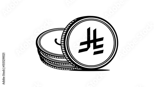 Saudi Arabia money symbol, black isolated silhouette