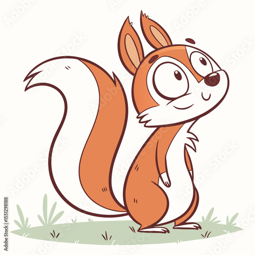 Whimsical Squirrel Illustration with Exaggerated Features and Playful Charm