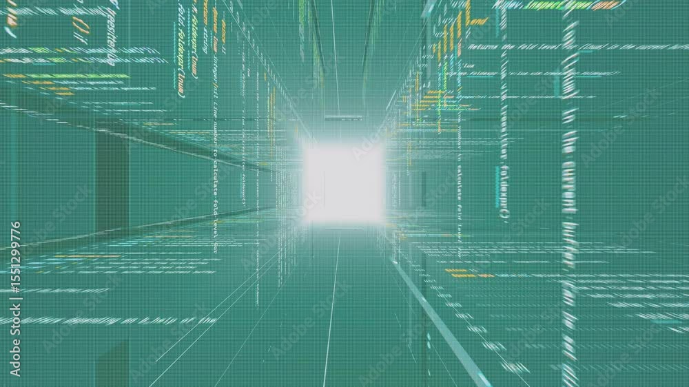 html coding 3d server, scrolling through programming data, rendering through gradient mainframe