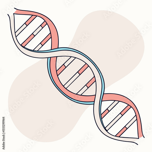 Stylized DNA strand illustration highlighting genetic structure concepts