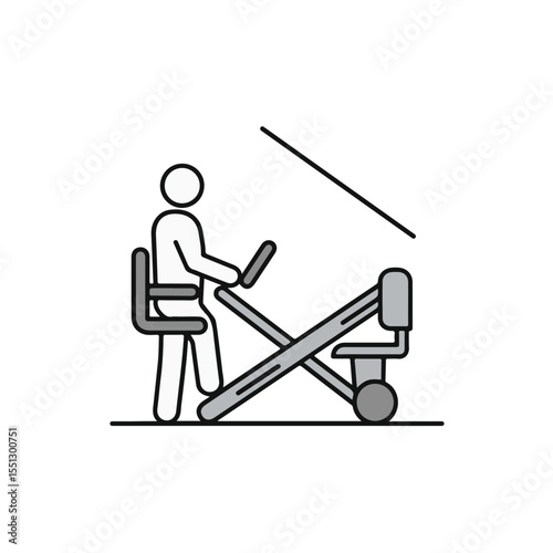 Person Exercising on Rowing Machine Illustration