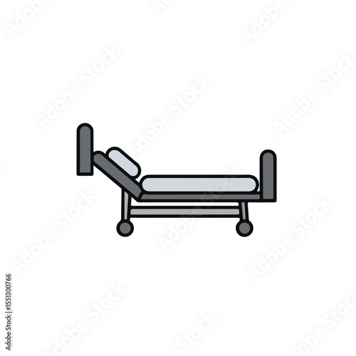 Hospital bed illustration, a symbol of care and recovery.