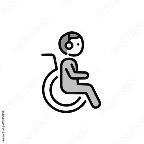 Illustration of a person using a wheelchair.