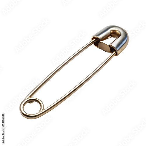 Safety pin isolated on transparent background