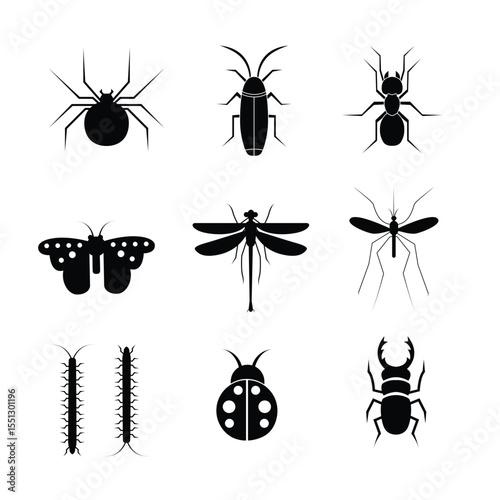 set of insects vector
