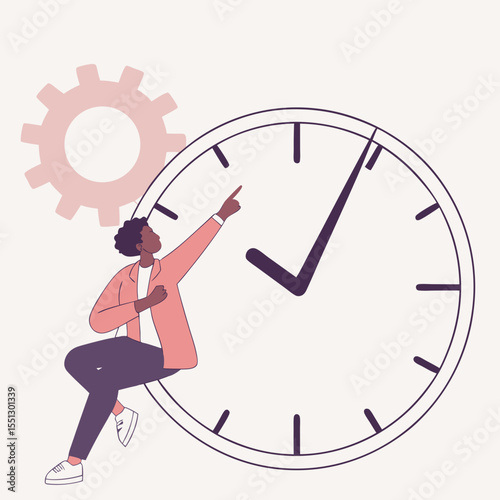 Conceptual illustration of productive time management and deadline attainment