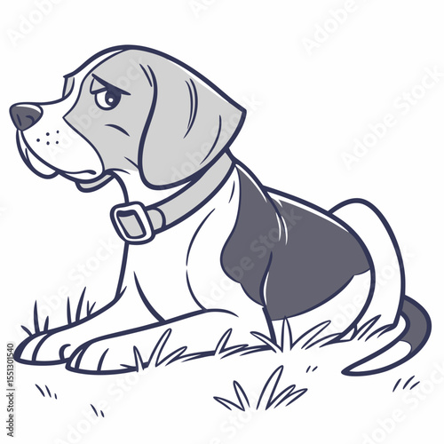 Animated canine character portrait with expressive features and simplified design