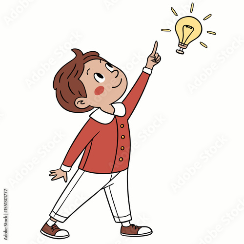 Young mind reaching for brilliance: an illustration of inspiration and ideas