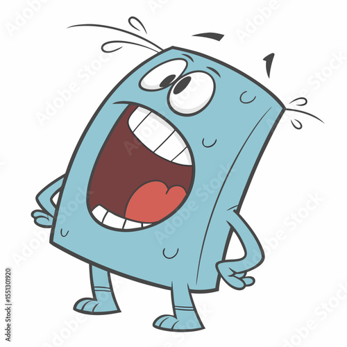 Expressive cartoon character with a dynamic pose and vibrant animation style
