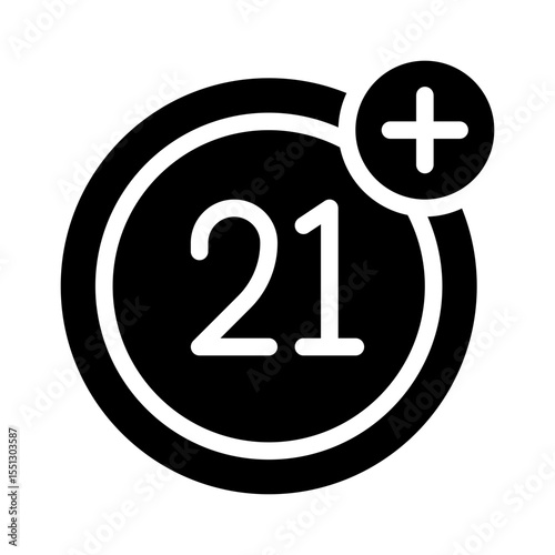 21 plus glyph icon