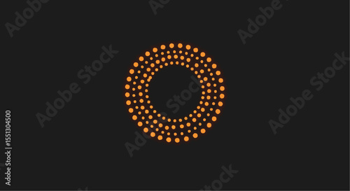 Circular design composed of tiny dots, creates a mesmerizing and abstract shape.