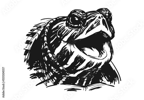 Yellow-Bellied Slider Hand Drawn Natural Illustration Vector Isolated by AZ for Books, Arts, Design and Decoration Graphic Asset