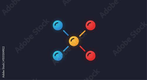 An abstract image of a colorful molecular structure.