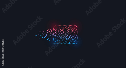 Abstract image of digital data flowing from a digital square
