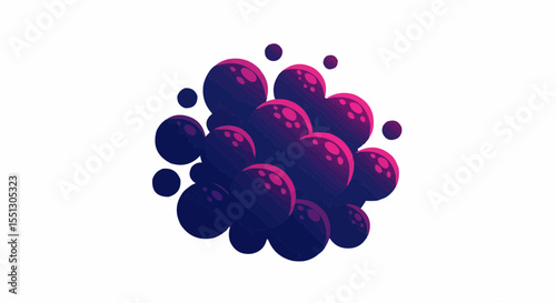 An abstract illustration of purple spheres in a cluster.
