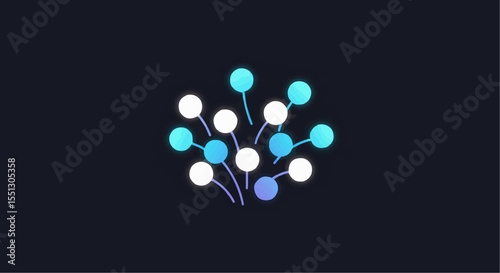 A vibrant illustration featuring a collection of colorful, interconnected spheres, creating a visual display of fireworks against a dark backdrop.