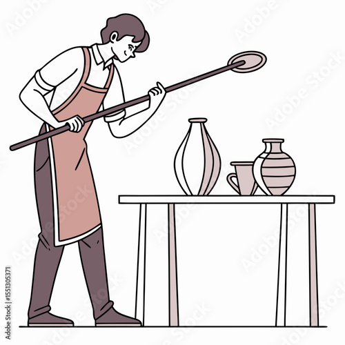 Artisan Crafts Pottery: A Serene Study of Focused Creation and Fine Artistry