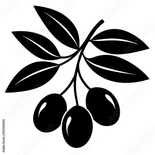 black olives with leaves