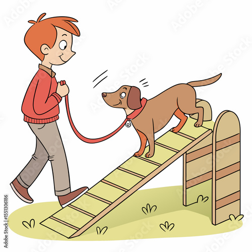 A charming depiction of dog training and care for your children's education