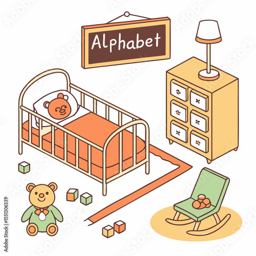 Charming Child's Room Illustration: Cozy Ambiance and Playful Learning Space