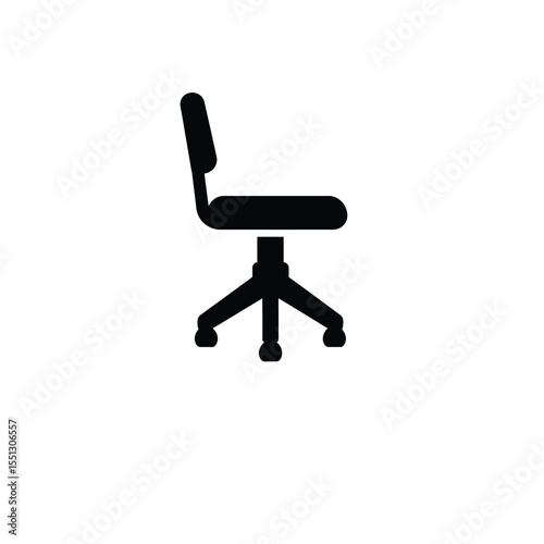 Black Silhouette Vector Office Chair Icon