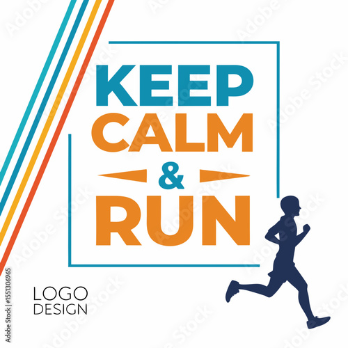 Motivational Running Banner Design with Silhouette, Calmness and Energetic Movement