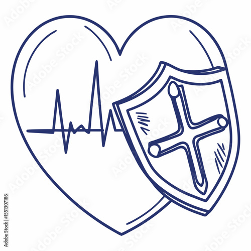 Heartbeat Protection: Conceptual Illustration for Cardiac Health and Wellness