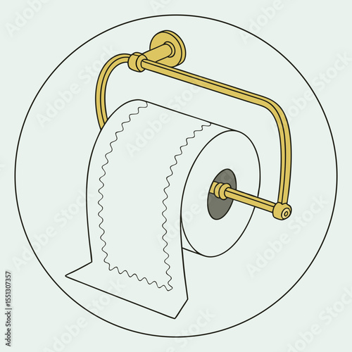 Minimalist toilet paper illustration on subtle backdrop for practical hygiene needs